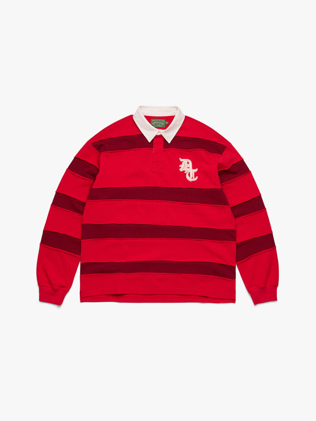 Paneled Rugby Shirt Red