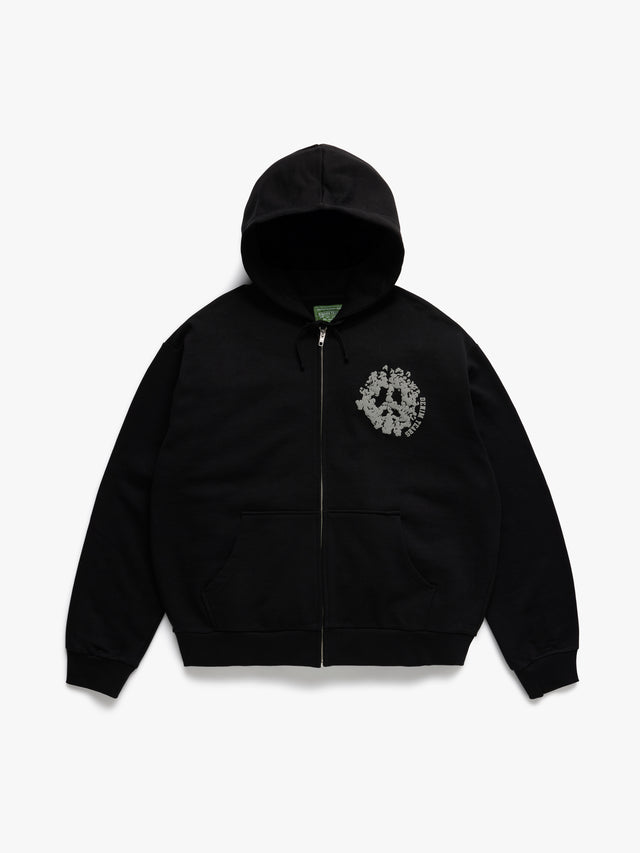 Denim U Zip Hoodie Black