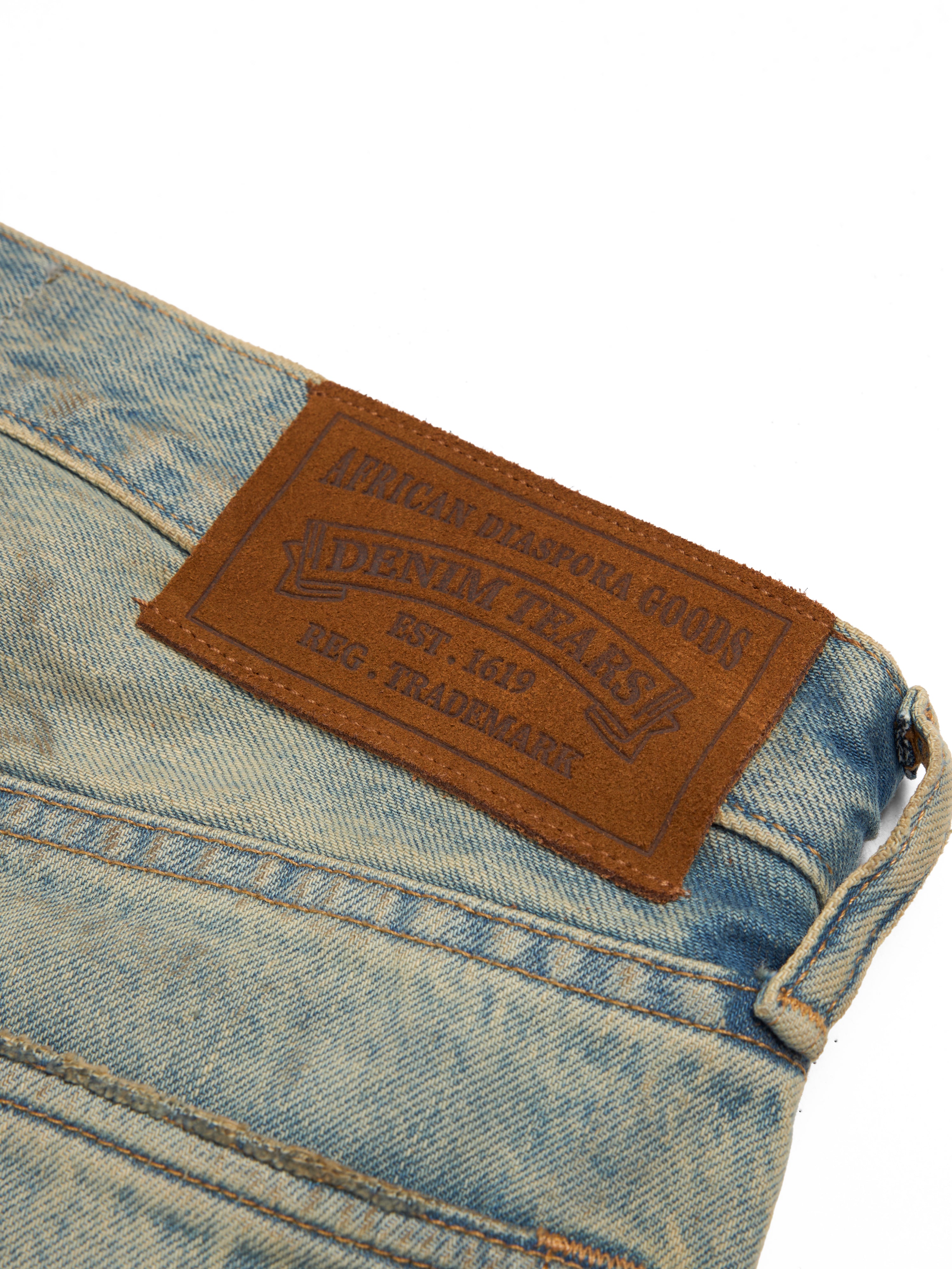 Dirty Wash Cotton Wreath Denim Short – DENIM TEARS