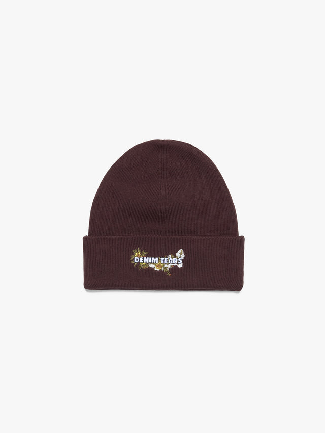 Floral Beanie Brown