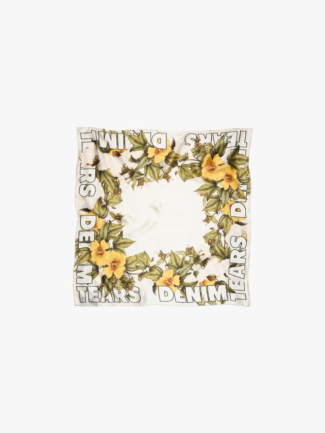 Cotton Floral Logo Silk Scarf