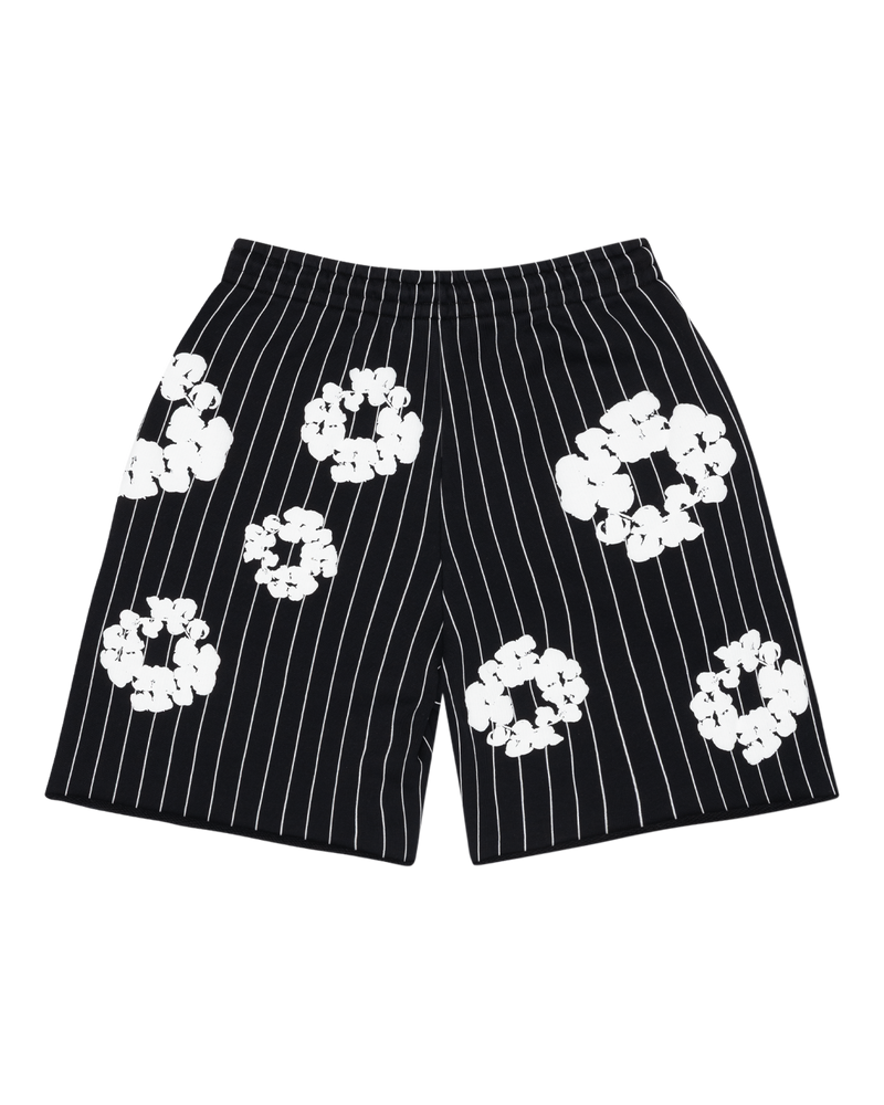 Pinstripe Wreath Sweatshorts Black