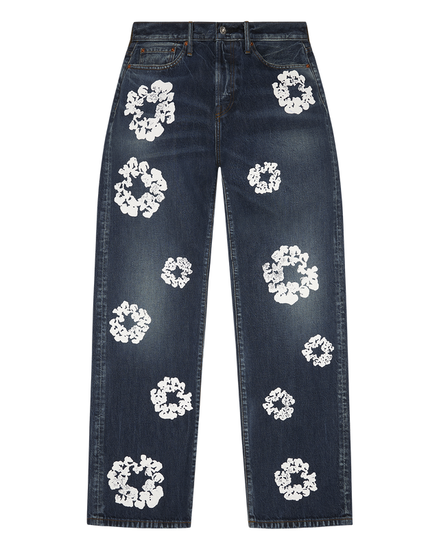Mono Cotton Wreath Sweatpants Navy – DENIM TEARS