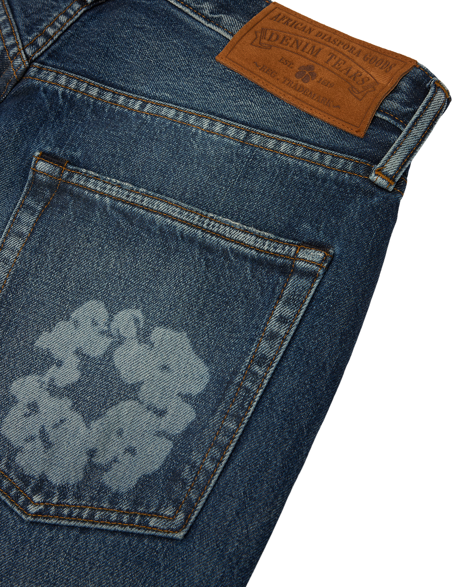 Baggy Laser Cotton Wreath Denim Pant Dark Wash – DENIM TEARS