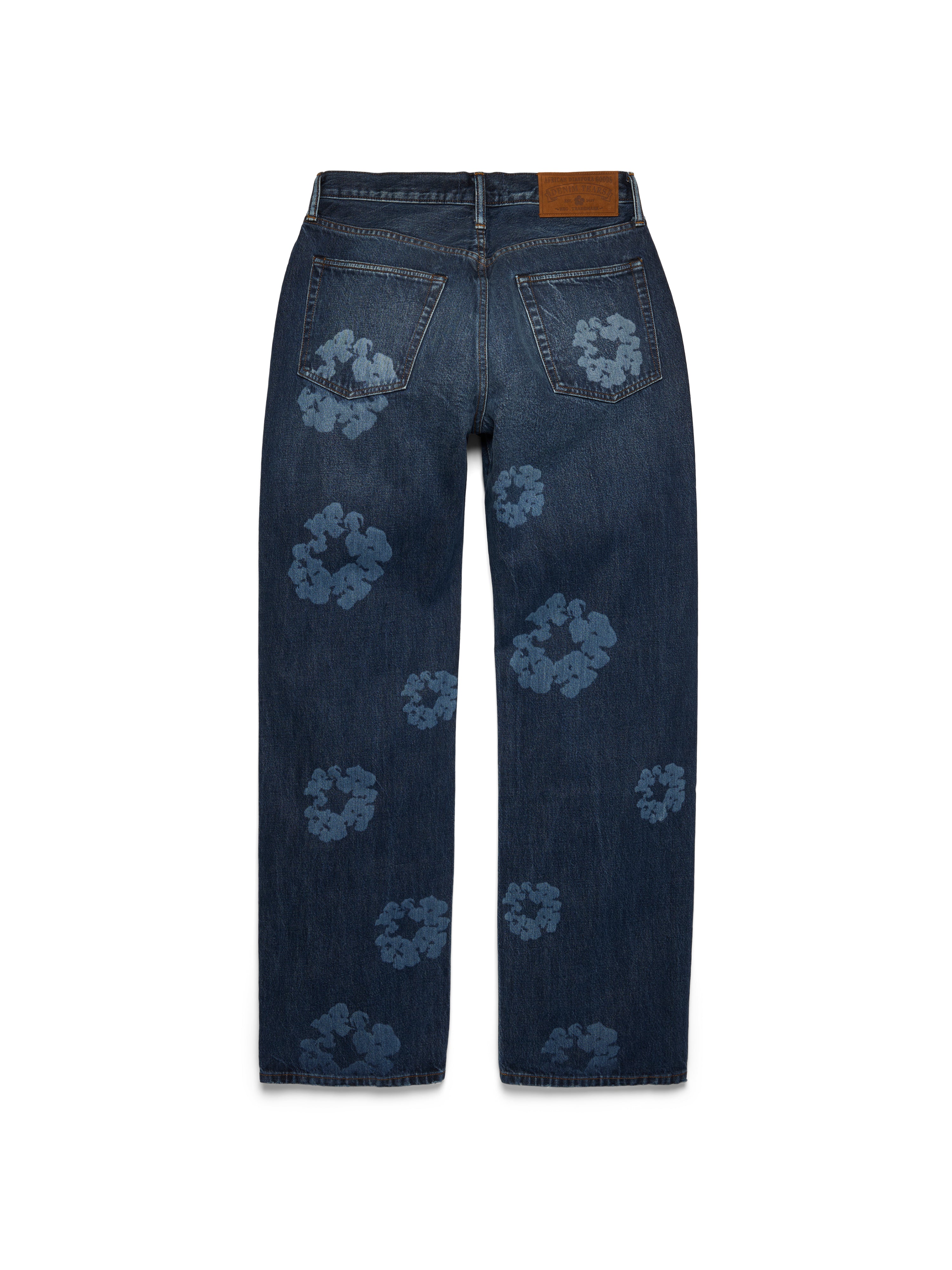Baggy Laser Cotton Wreath Denim Pant Dark Wash – DENIM TEARS