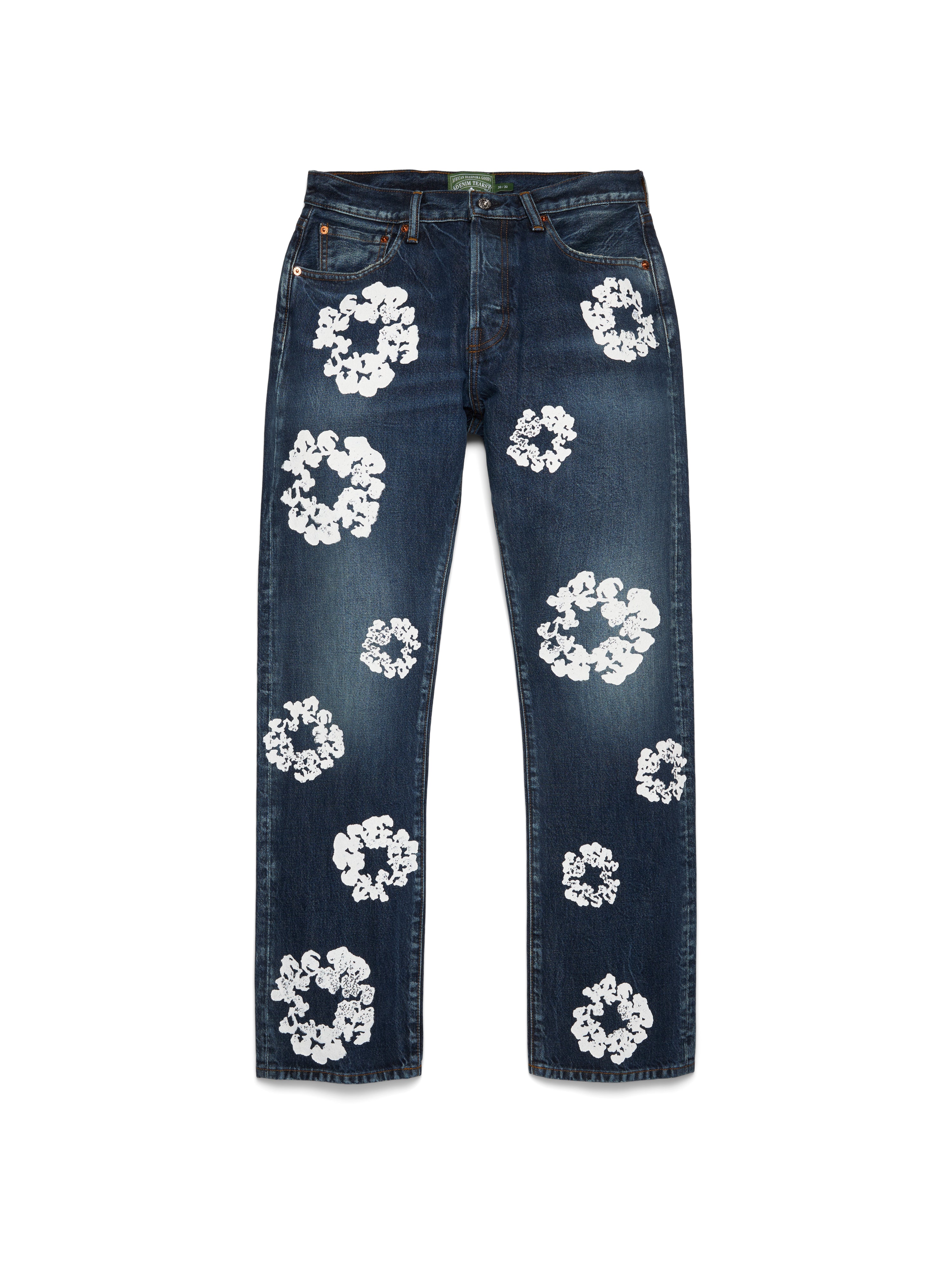 Straight Cotton Wreath Denim Pant Dark Wash – DENIM TEARS