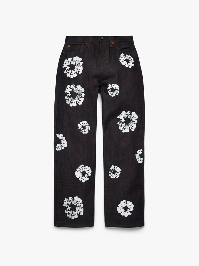 Baggy Cotton Wreath Denim Pant Selvedge