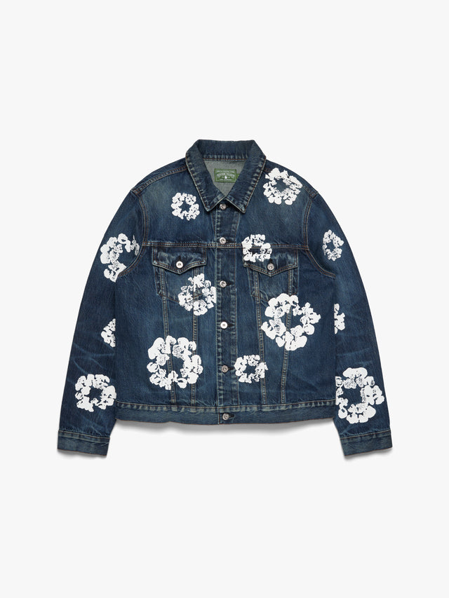 Cotton Wreath Denim Jacket Dark Wash