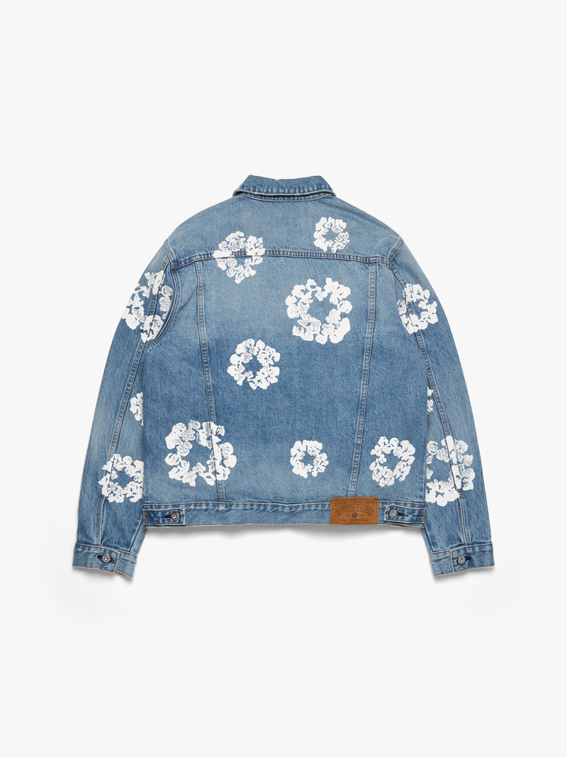 Cotton Wreath Denim Jacket Light Wash