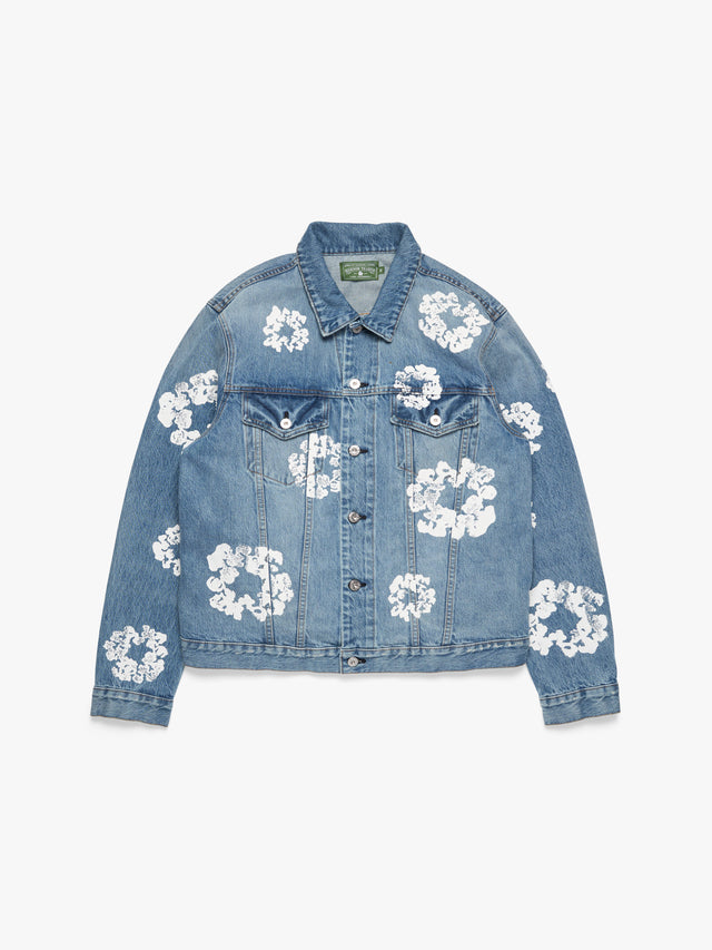 Cotton Wreath Denim Jacket Light Wash