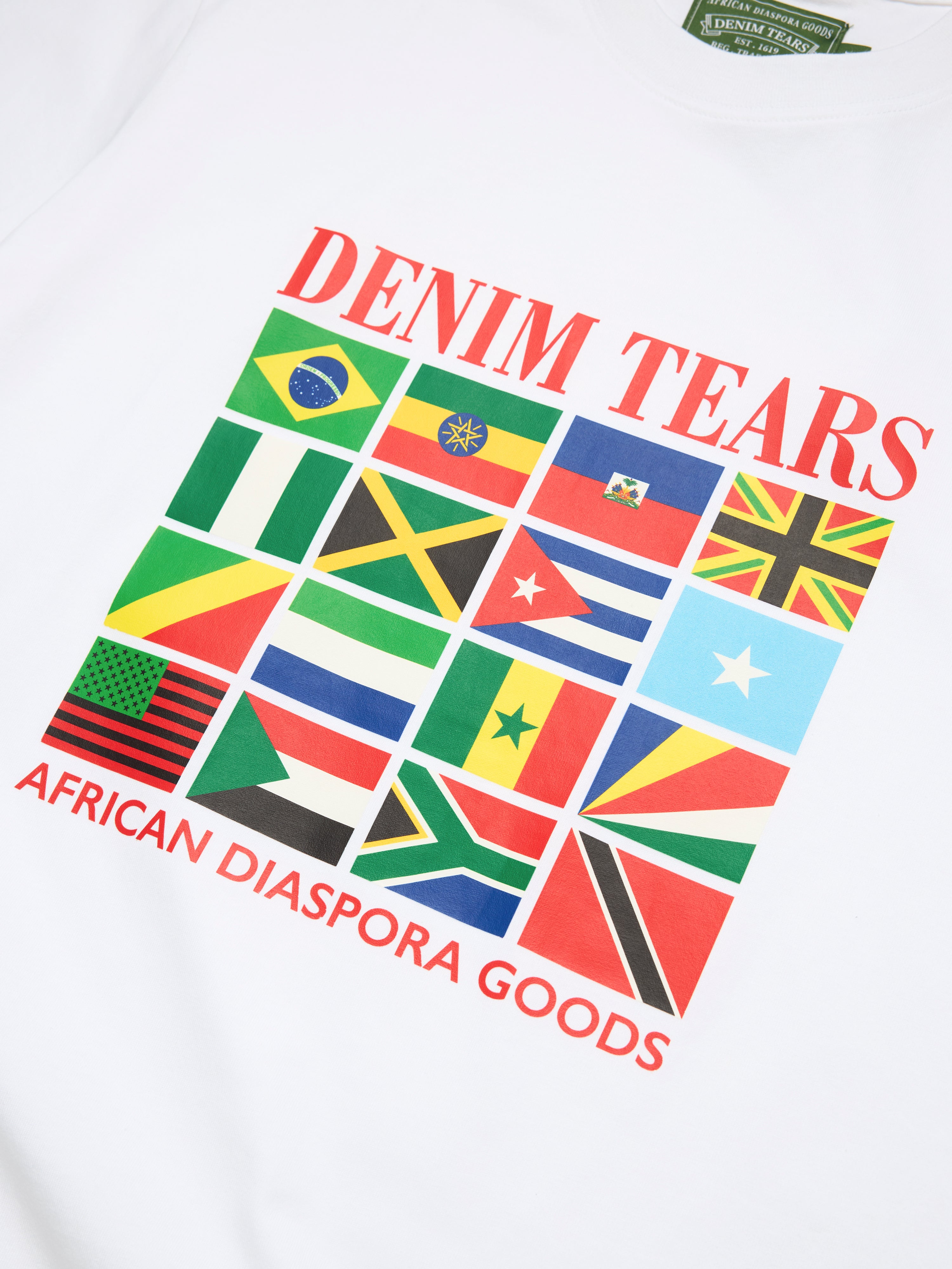 Diaspora Flags Tee White – DENIM TEARS