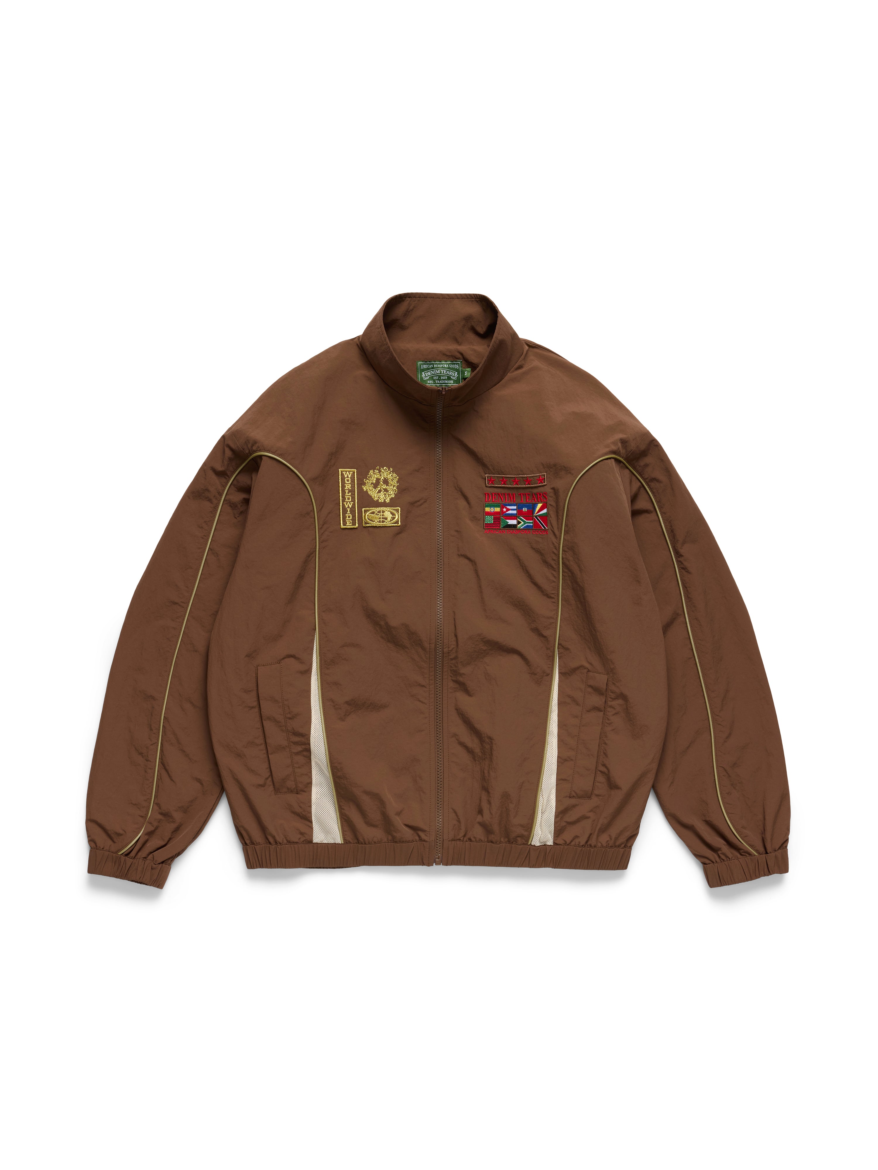 Diaspora Flag Track Jacket Brown – DENIM TEARS