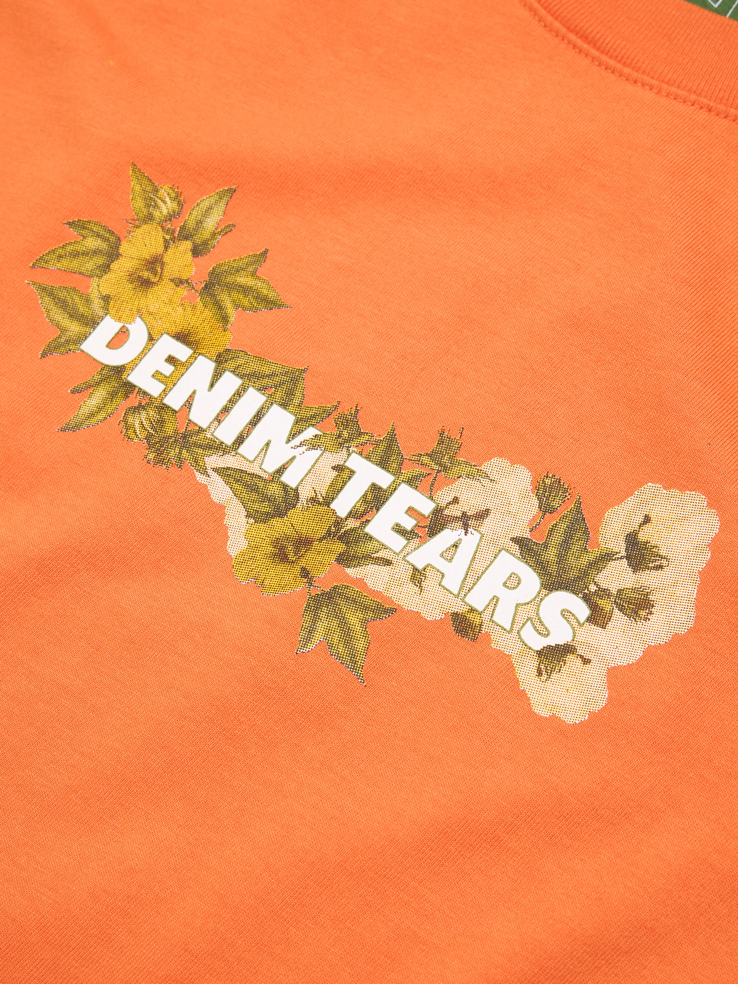 Cotton Floral Logo Tee Orange – DENIM TEARS