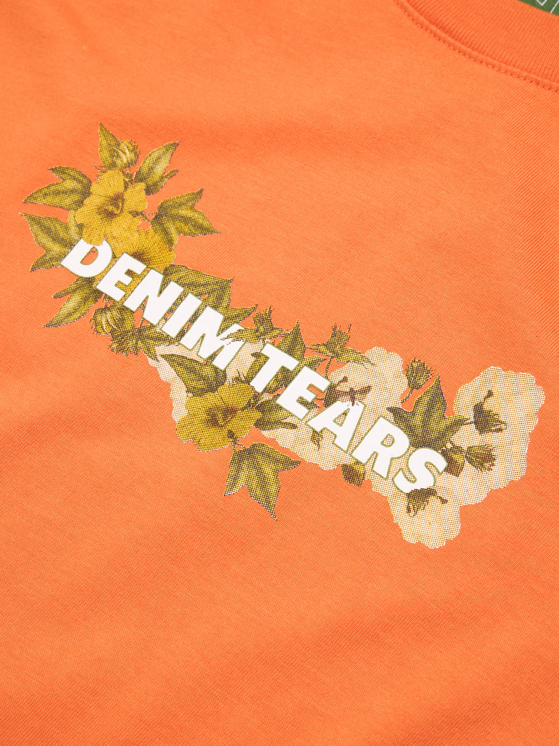Cotton Floral Logo Tee Orange