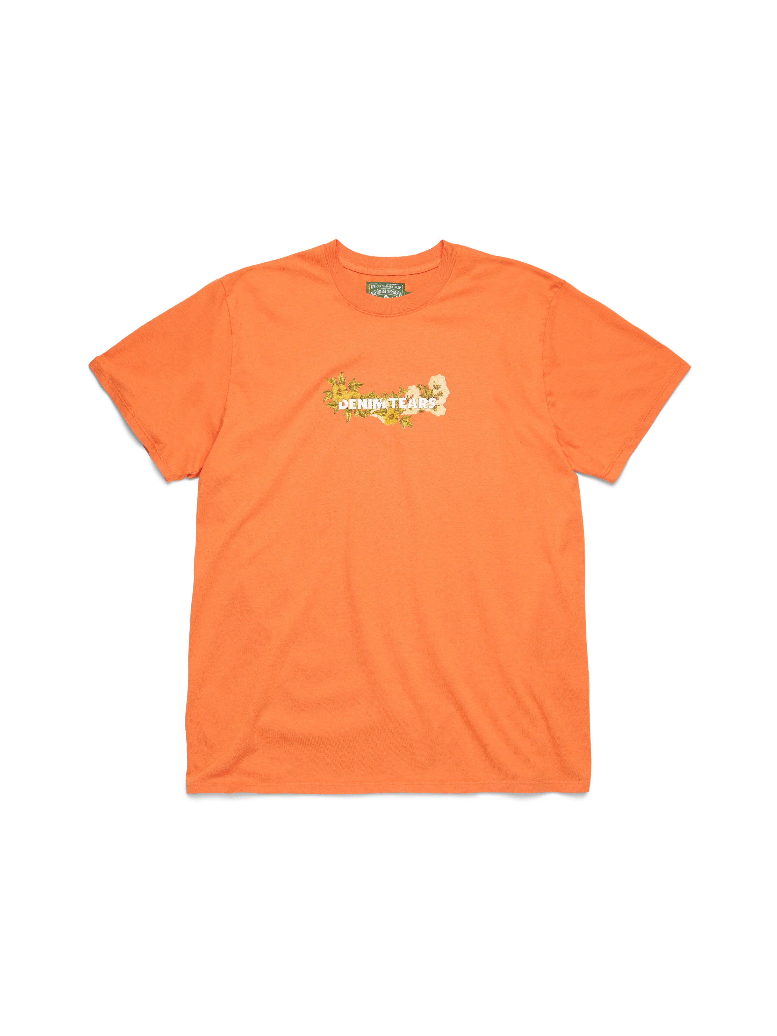 Cotton Floral Logo Tee Orange – DENIM TEARS