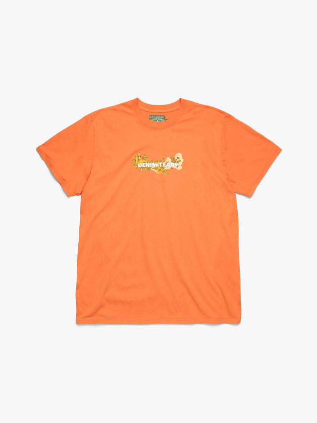 Cotton Floral Logo Tee Orange