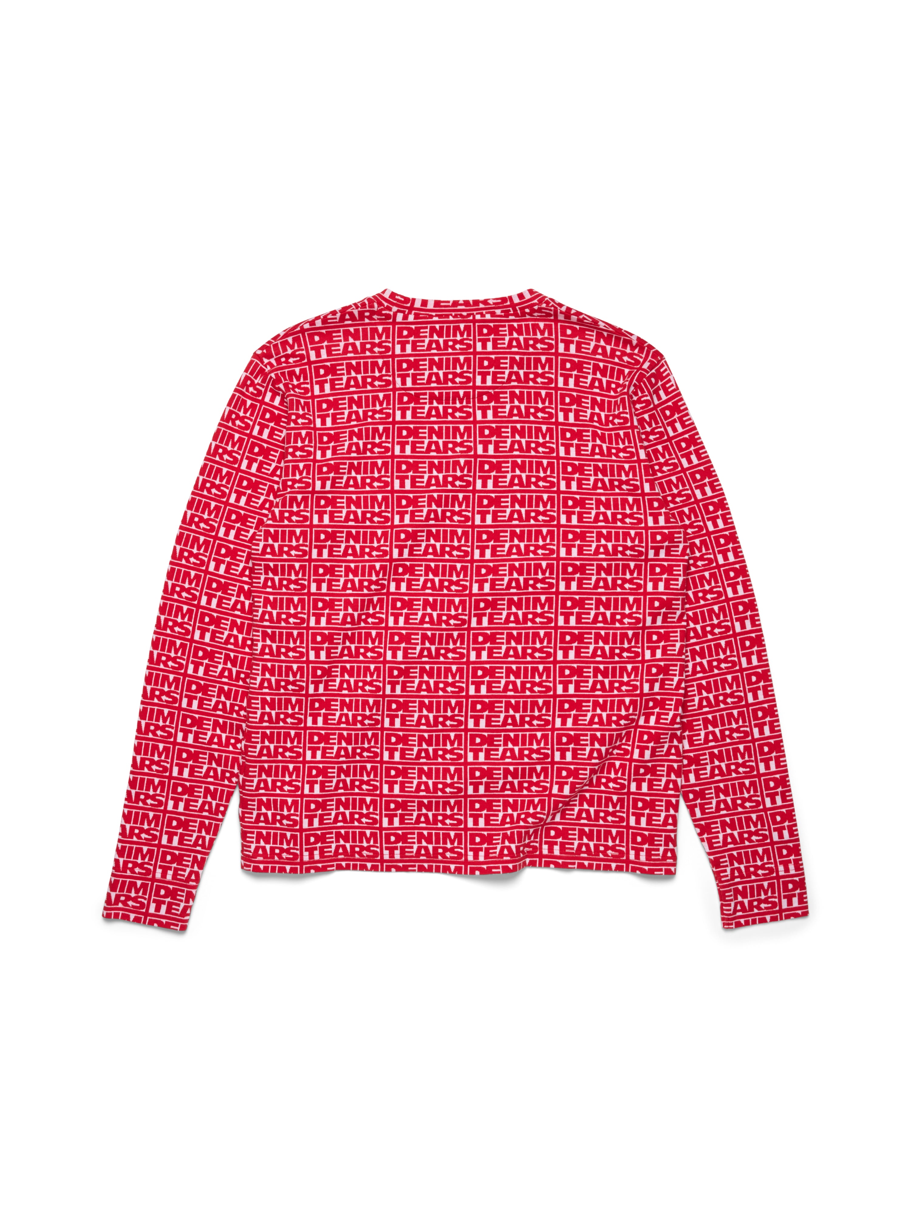 Larmes de Denim Jacquard Long Sleeve Tee Red – DENIM TEARS