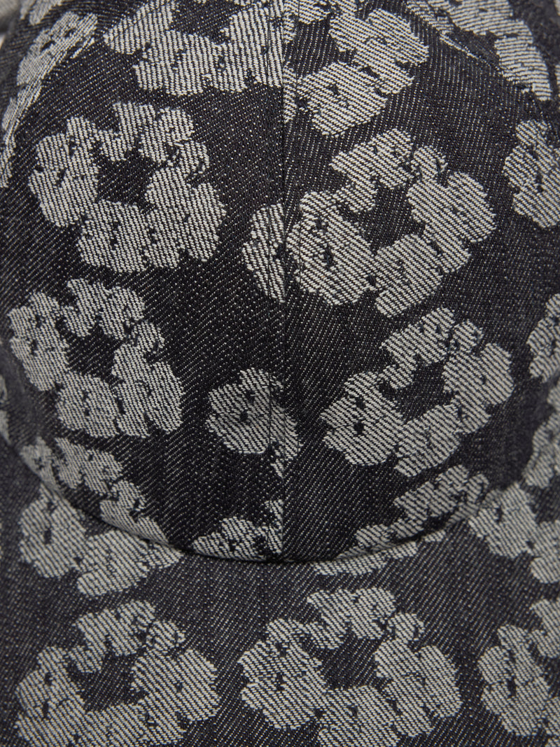 Jacquard Wreath Denim Cap Washed Black