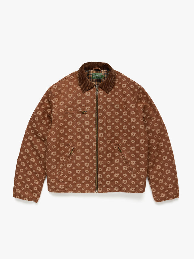 Jacquard Monogram Wreath Workwear Jacket Brown