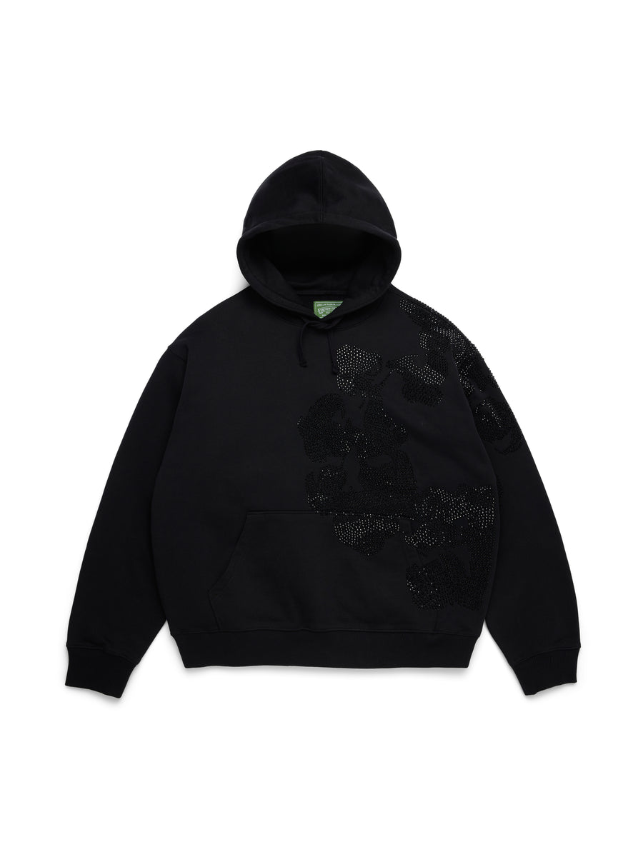 トップス Denim Tears Biggie Cotton Wreath Black Biggie Rhinestone Cotton Wreath Pull Over Hoodie Black – DENIM TEARS