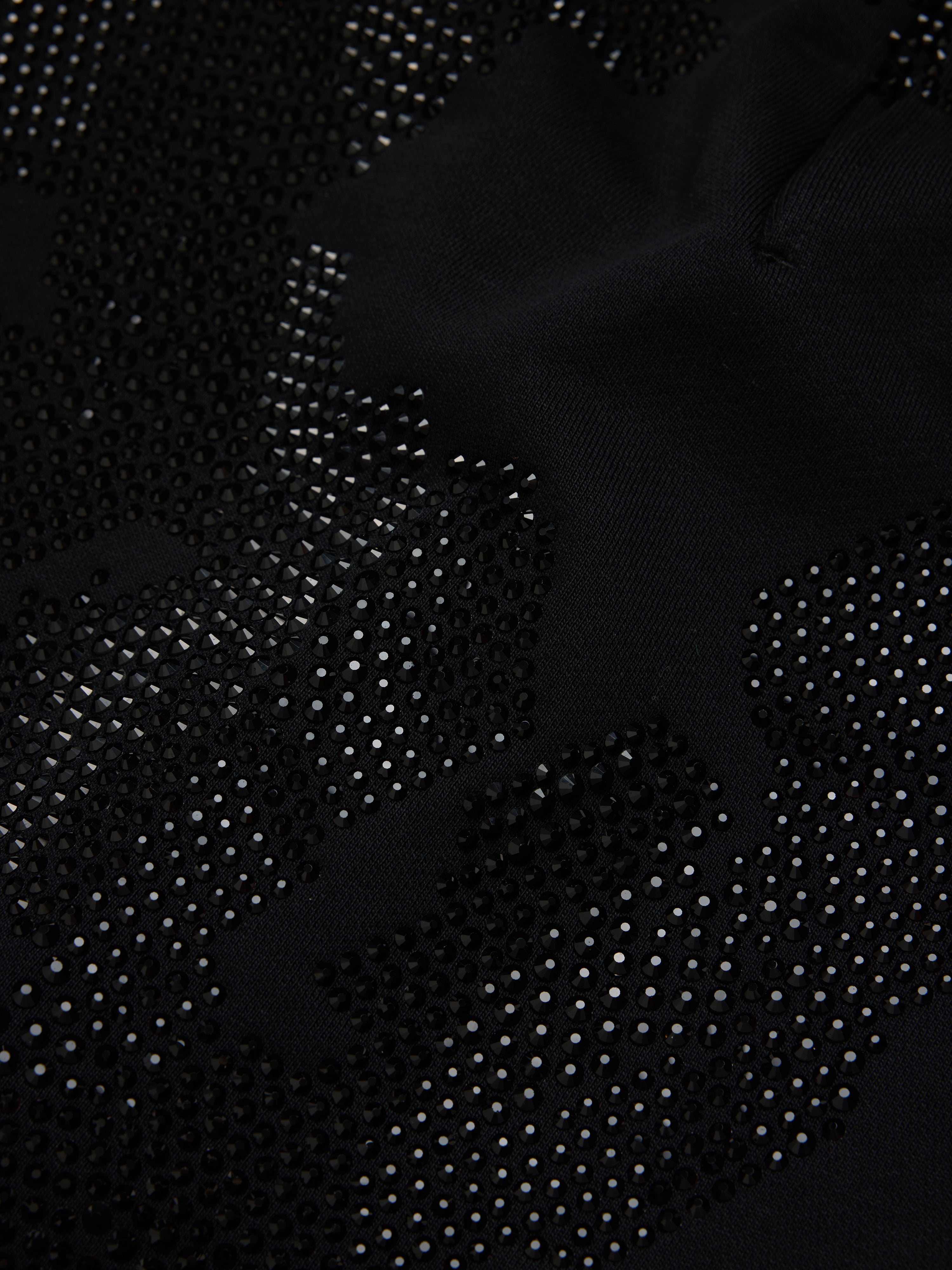 Biggie Rhinestone Cotton Wreath Sweatshort Black – DENIM TEARS