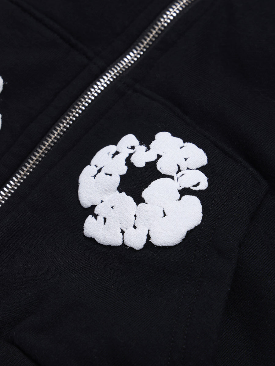 Kids Cotton Wreath Zip Hoodie Black – DENIM TEARS