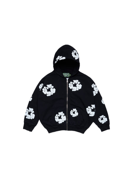 Kids Cotton Wreath Zip Hoodie Black – DENIM TEARS