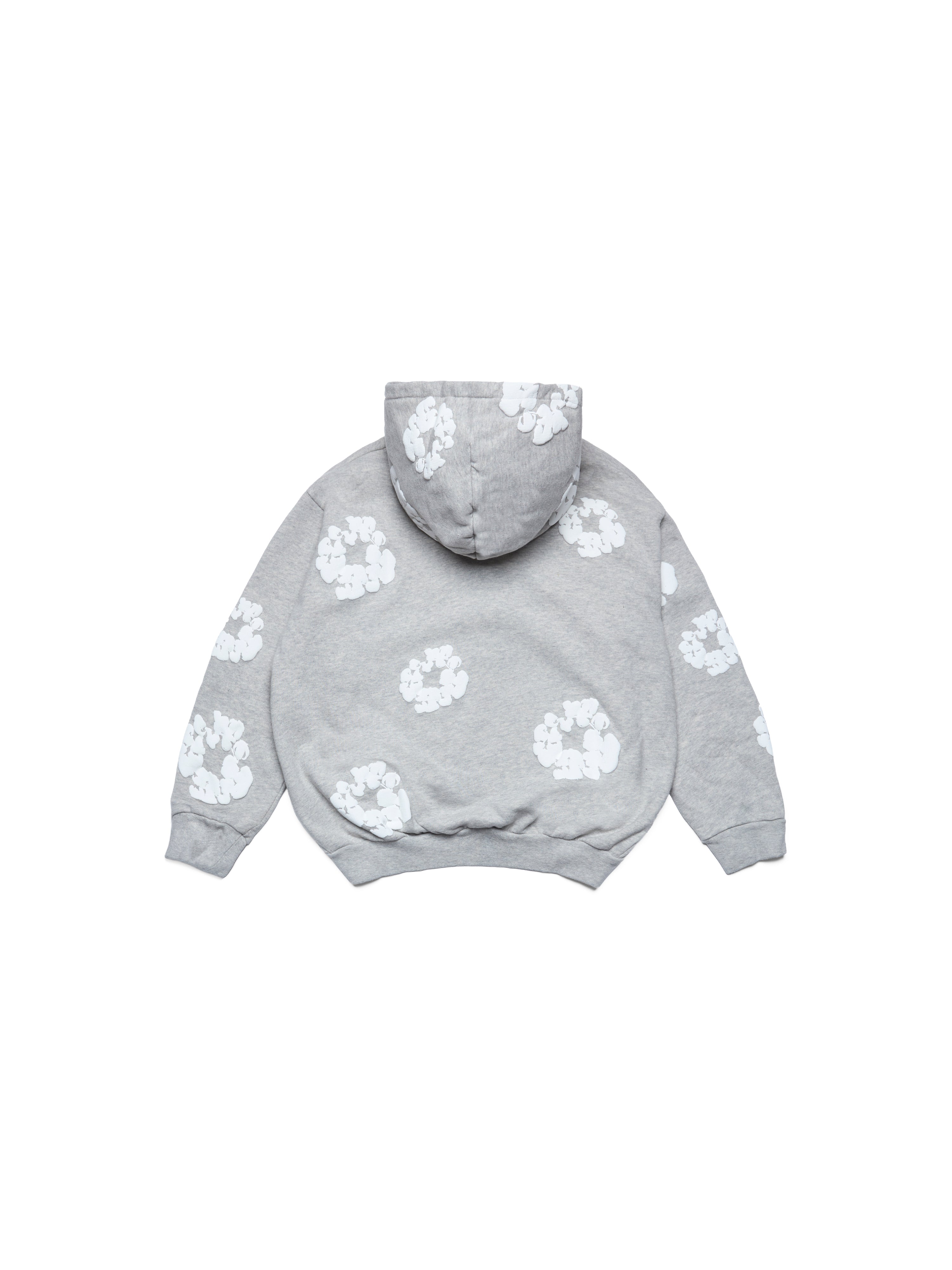 Kids Cotton Wreath Zip Hoodie Grey – DENIM TEARS