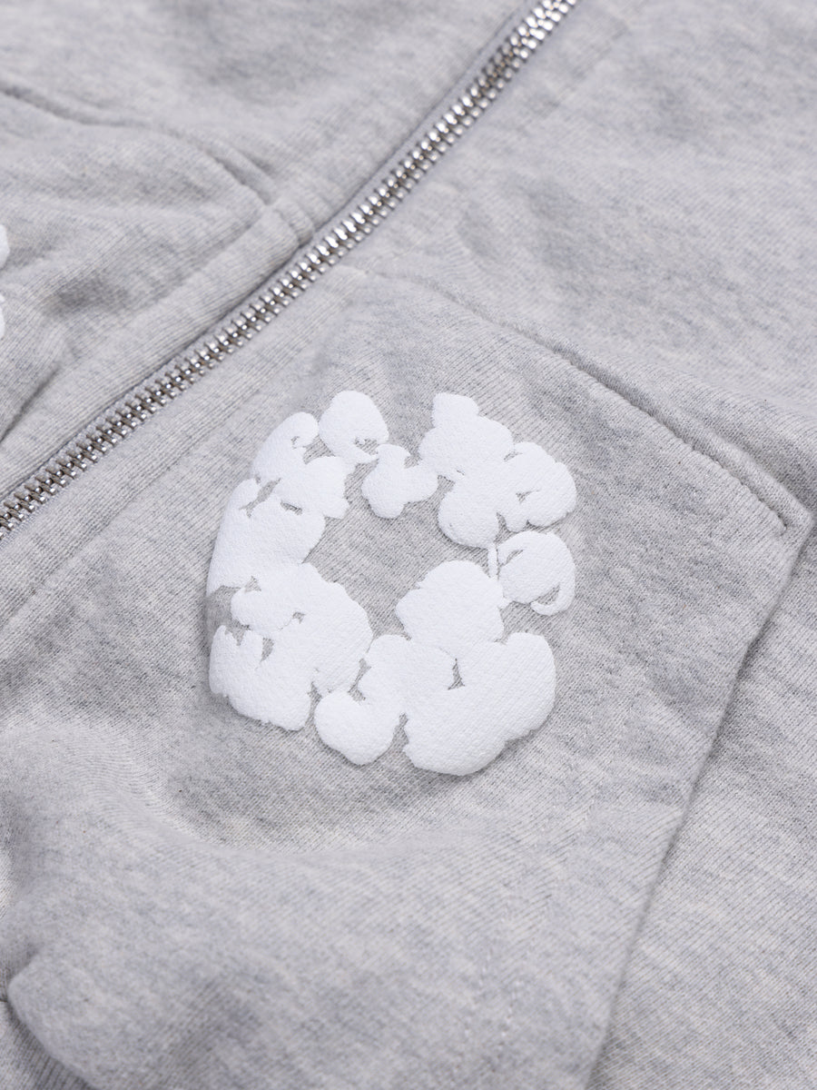 Kids Cotton Wreath Zip Hoodie Grey – DENIM TEARS