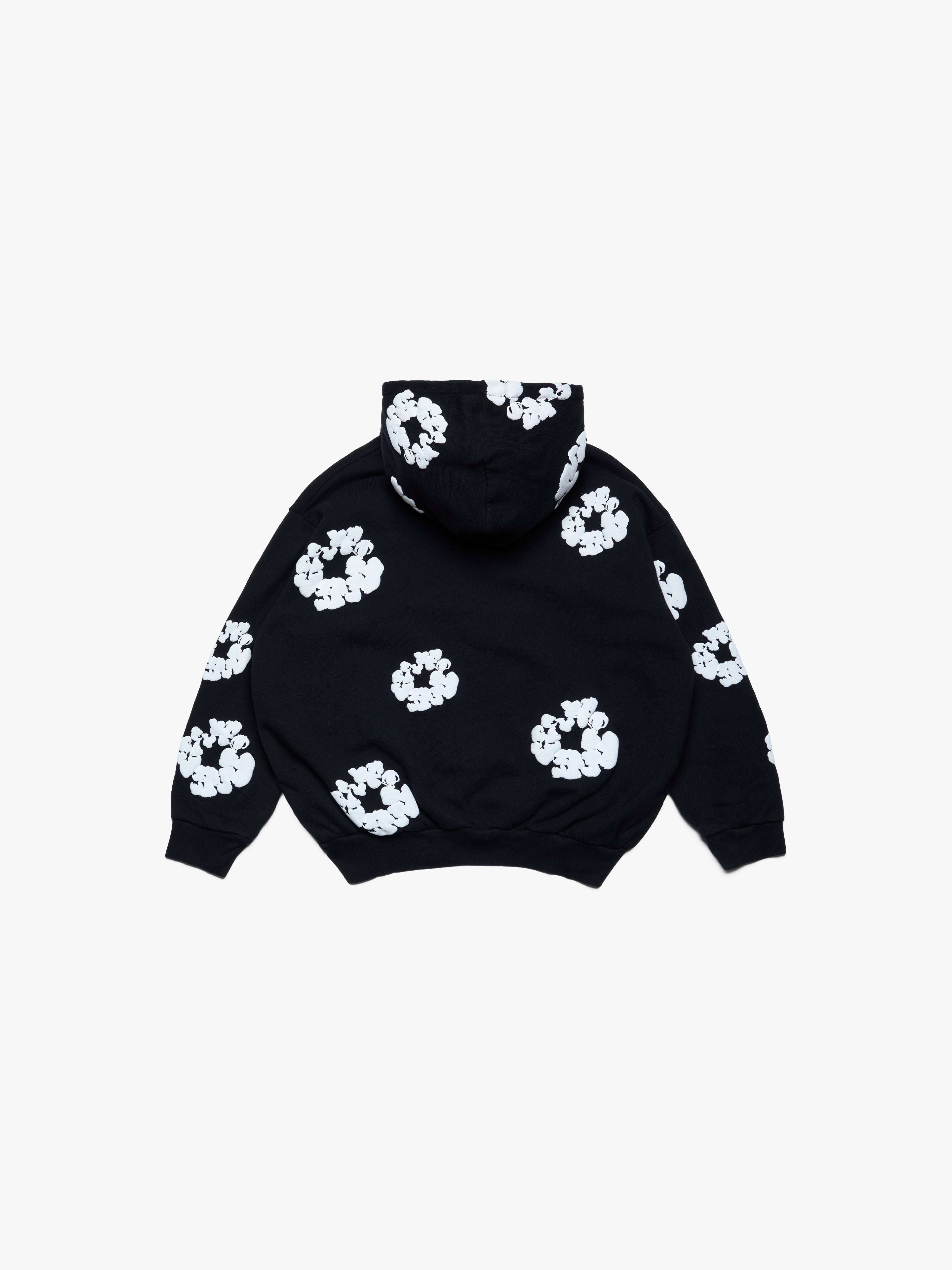 Cotton Wreath Zip Hoodie Black – DENIM TEARS