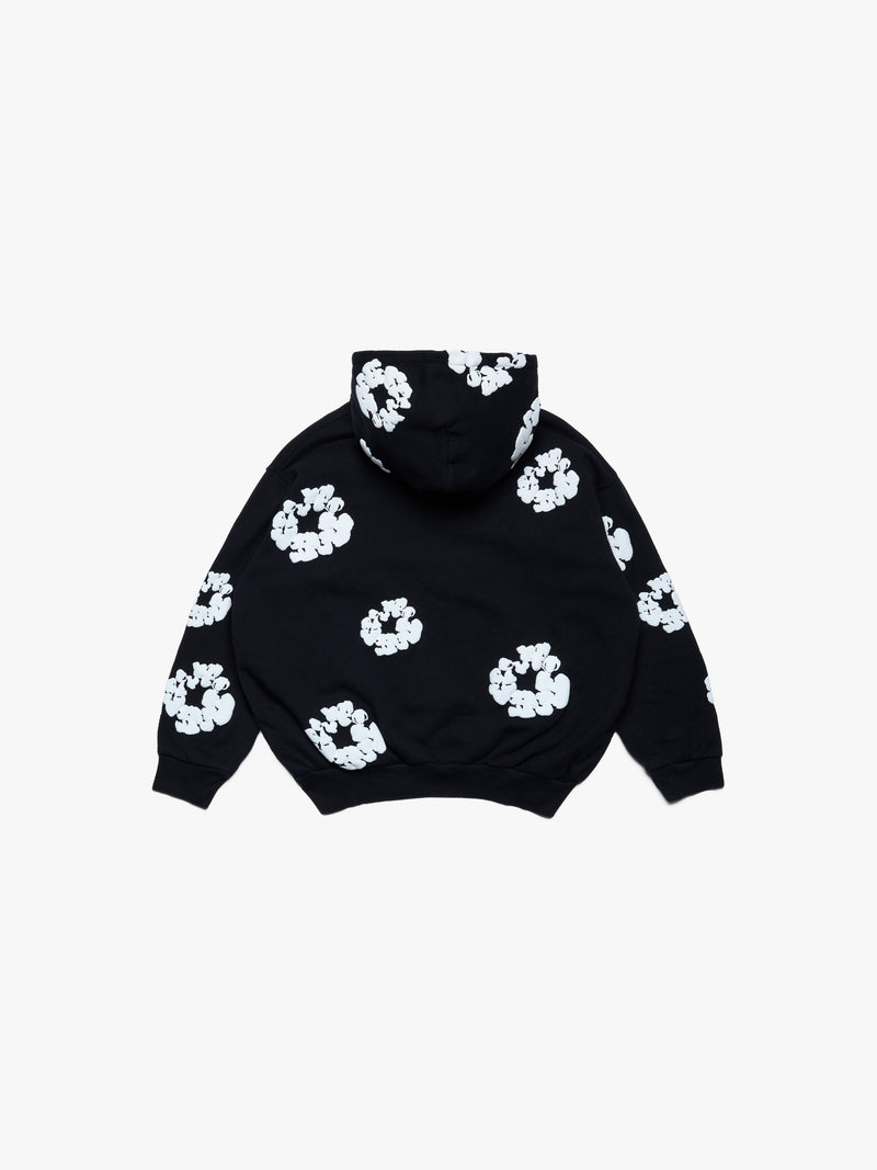 Kids Cotton Wreath Zip Hoodie Black