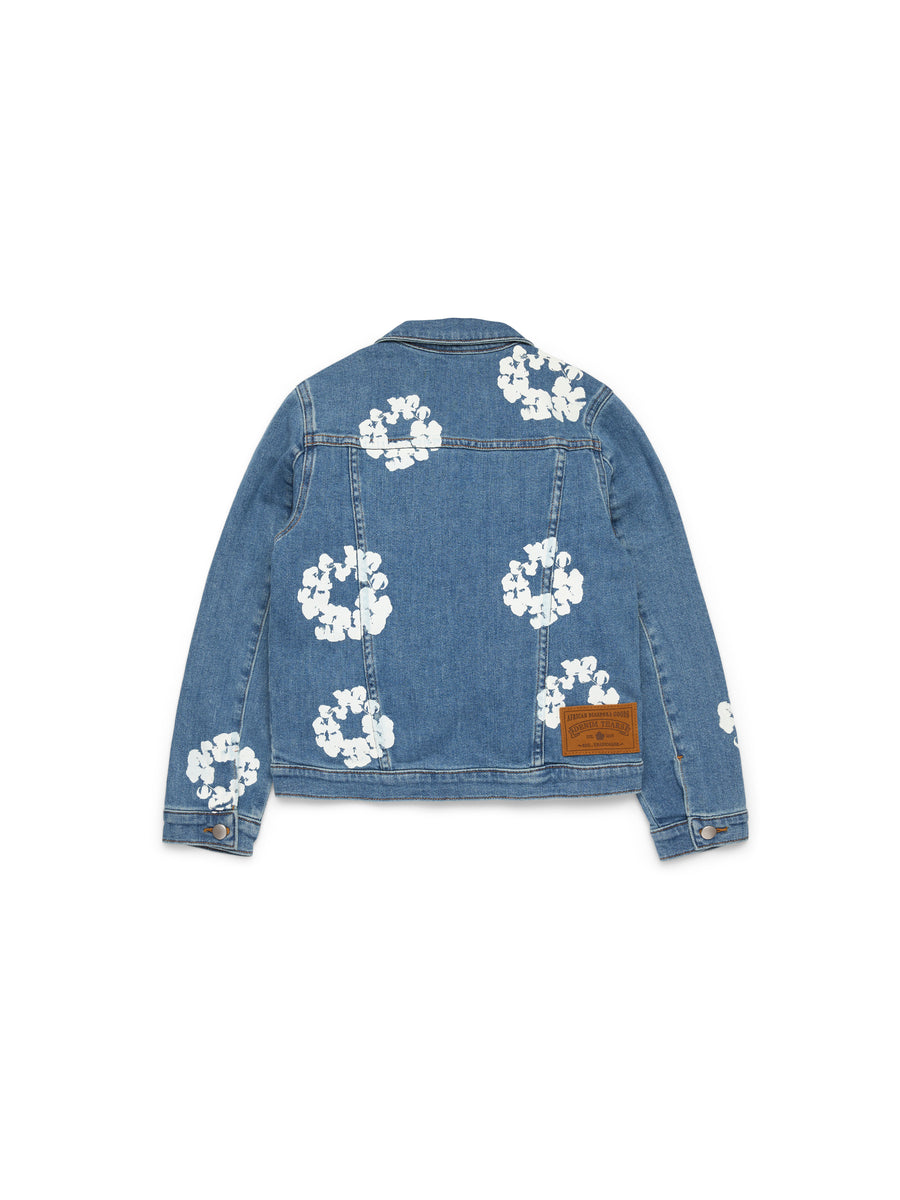 Kids Cotton Wreath Denim Jacket Light Indigo – DENIM TEARS