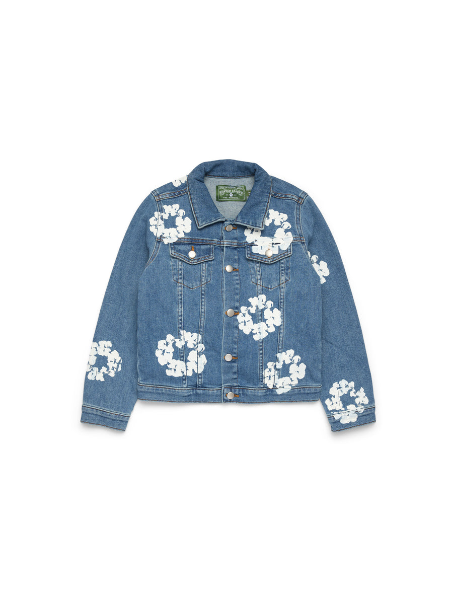 Kids Cotton Wreath Denim Jacket Light Indigo – DENIM TEARS