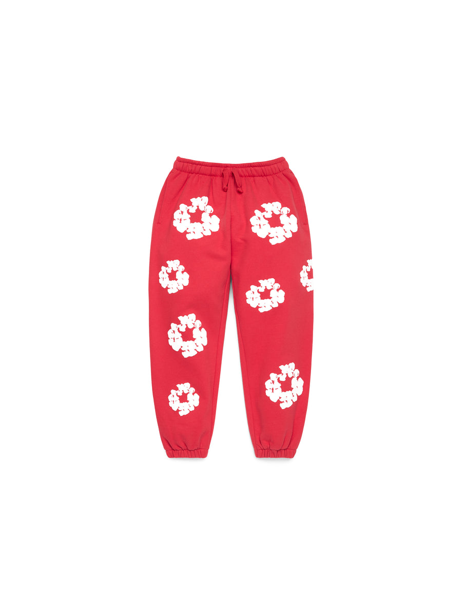 パンツ COTTON WREATH BAGGY SWEATPANTS RED Kids Cotton Wreath Sweatpants Red – DENIM TEARS
