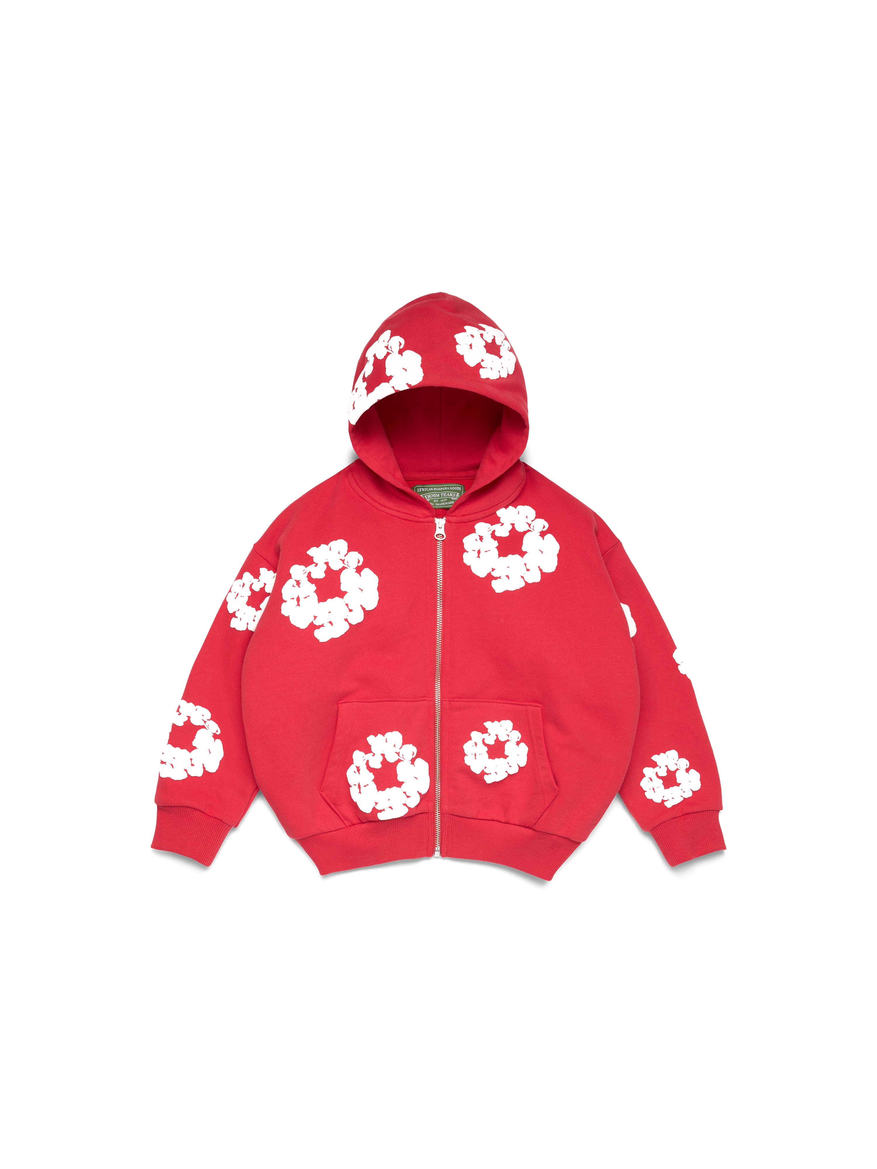 Kids Cotton Wreath Zip Hoodie Red – DENIM TEARS