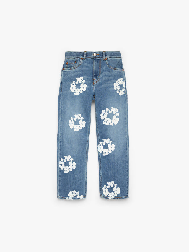 Kids Cotton Wreath Denim Pant Light Indigo