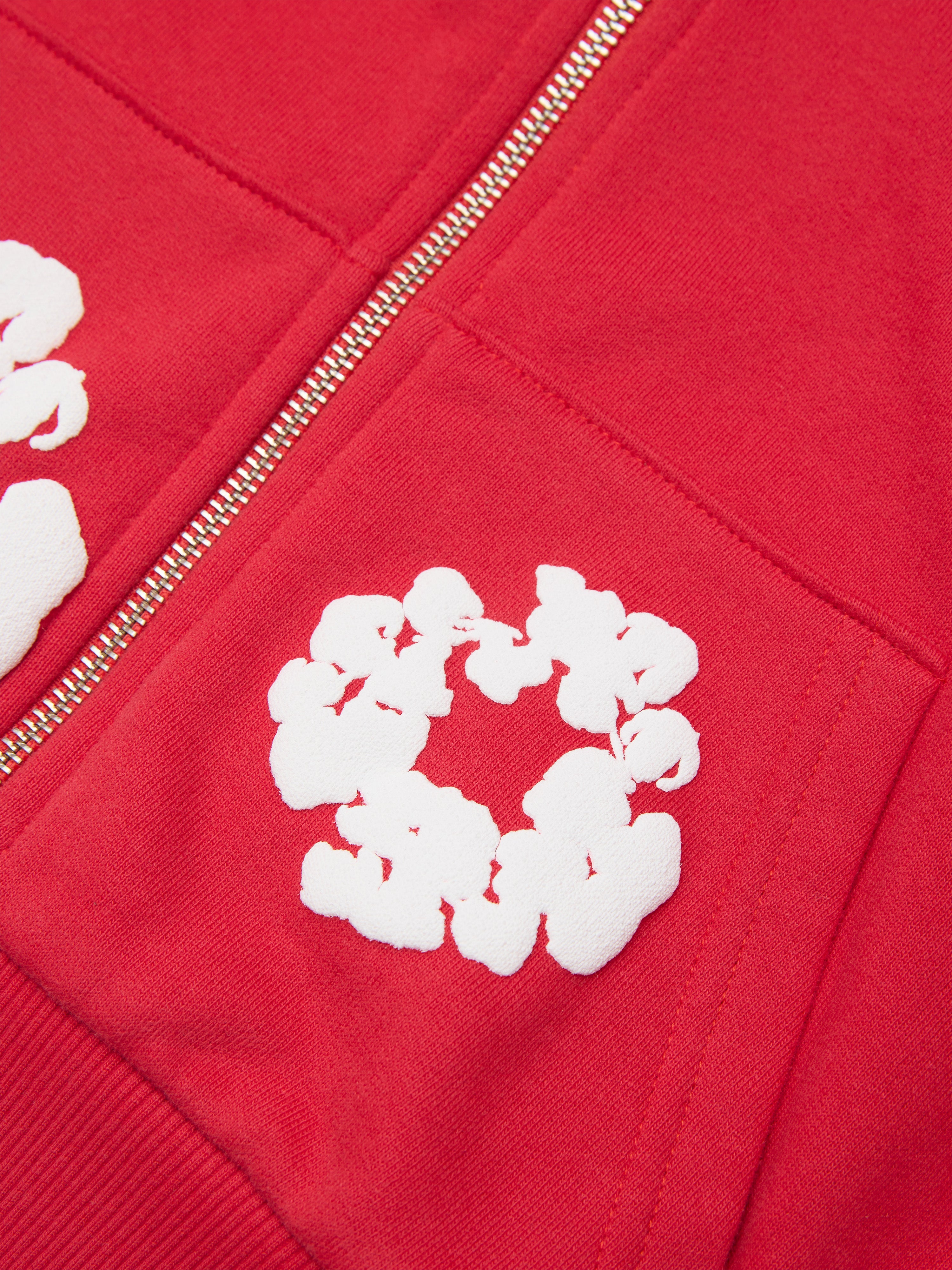Kids Cotton Wreath Zip Hoodie Red – DENIM TEARS
