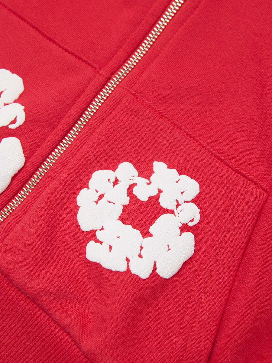 Kids Cotton Wreath Zip Hoodie Red – DENIM TEARS