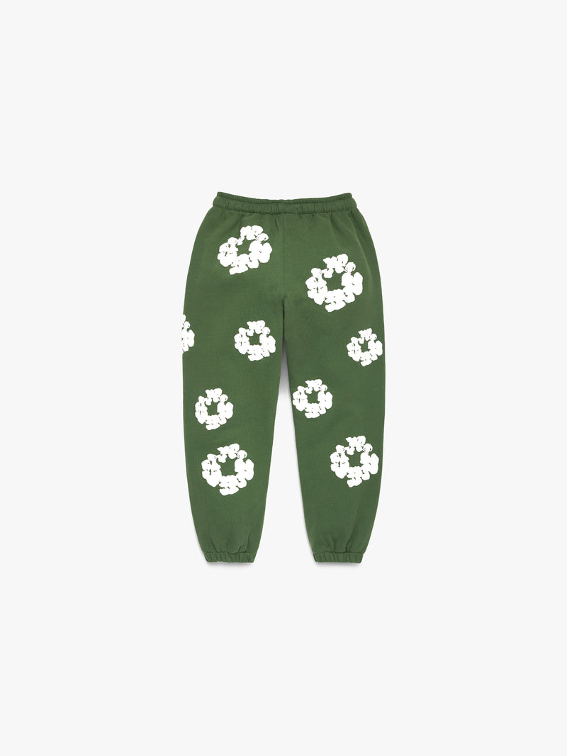 Kids Cotton Wreath Sweatpants Green