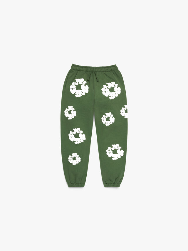 Kids Cotton Wreath Sweatpants Green