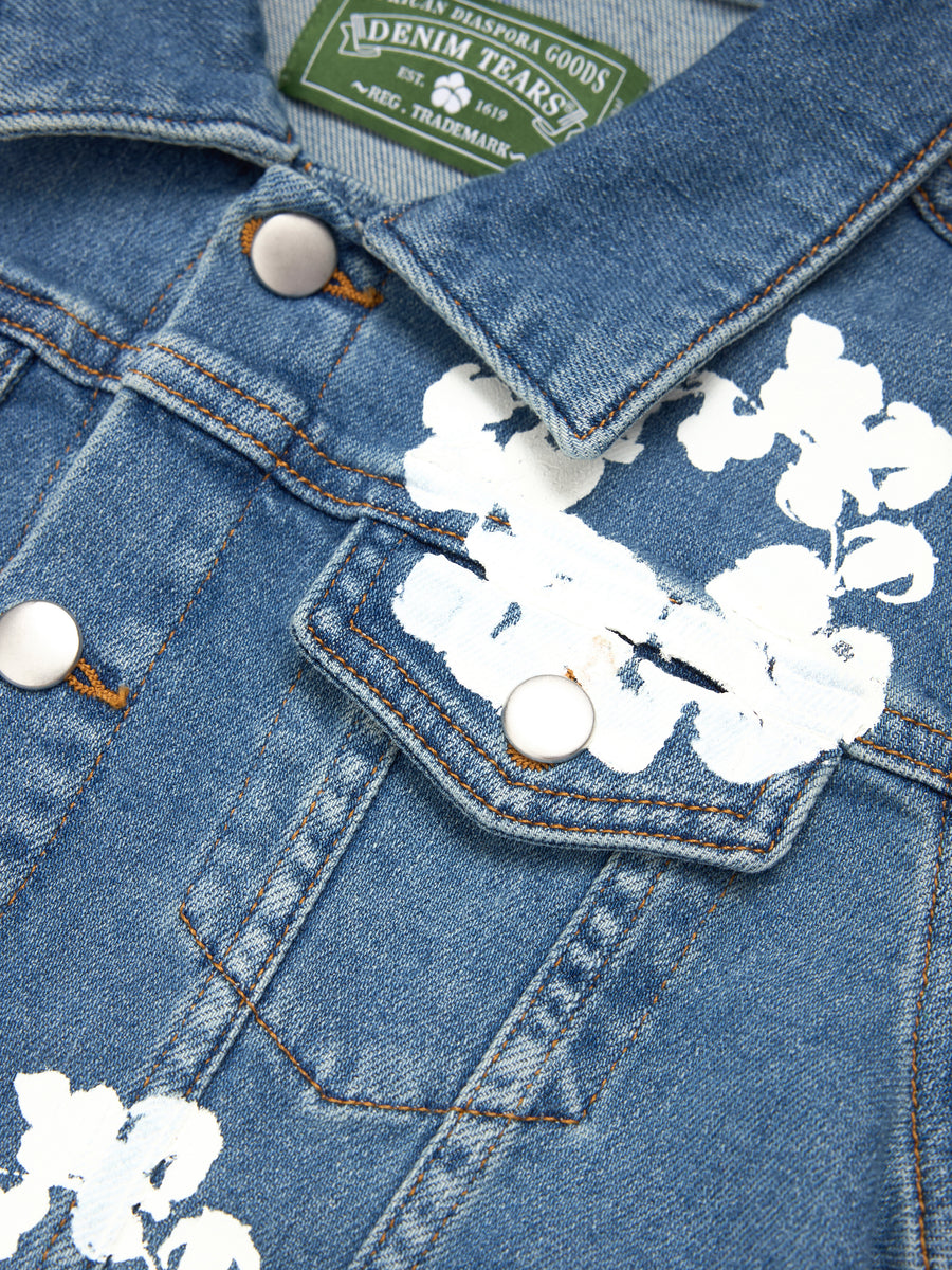 Kids Cotton Wreath Denim Jacket Light Indigo – DENIM TEARS