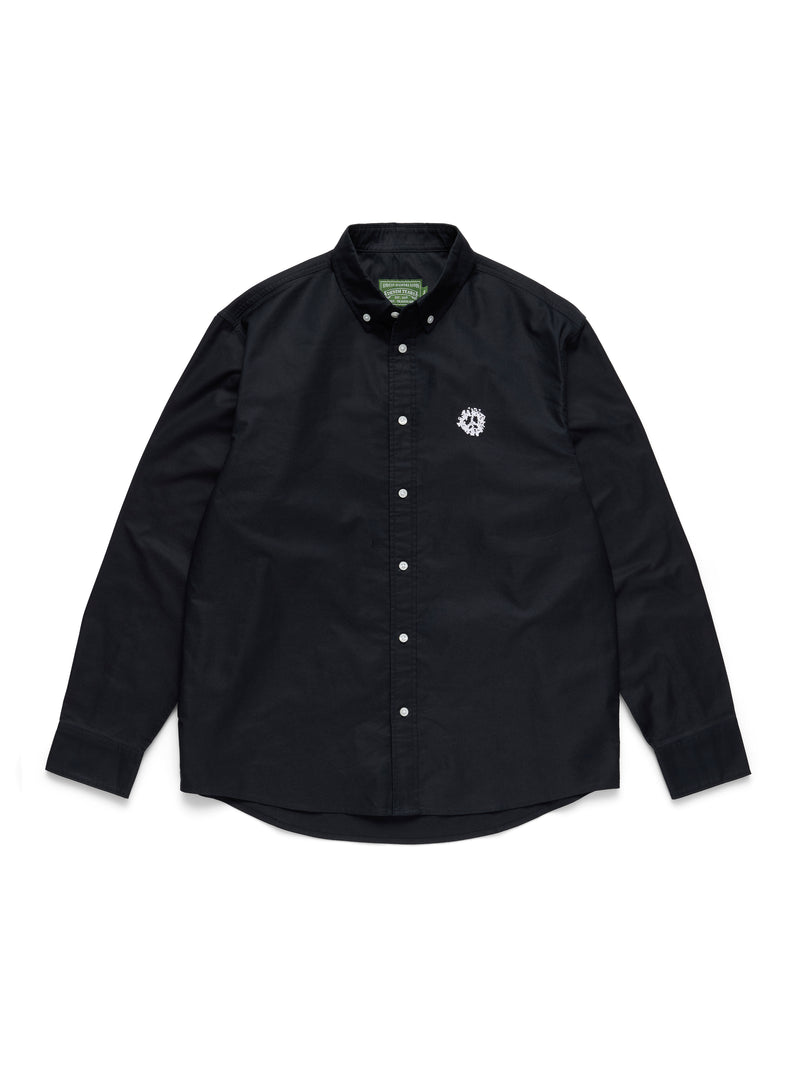 Peace Wreath Oxford Shirt Black