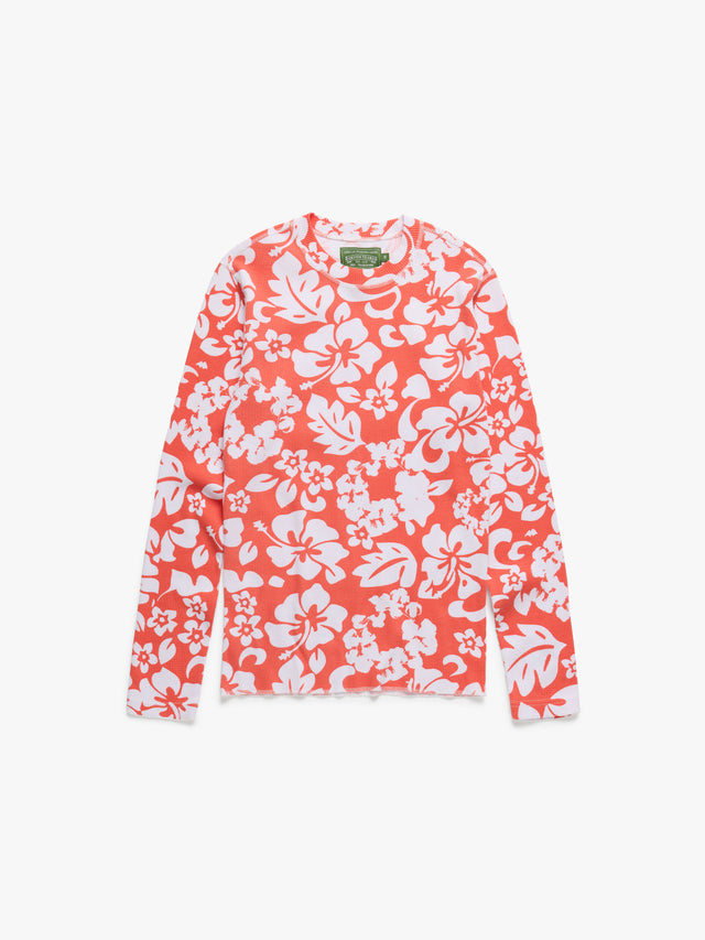 Cotton Wreath Thermal Long Sleeve Hibiscus Orange