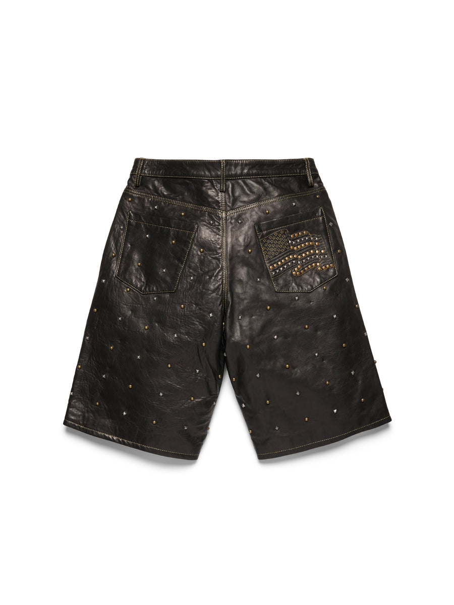 Libertas Studded Leather Shorts – DENIM TEARS