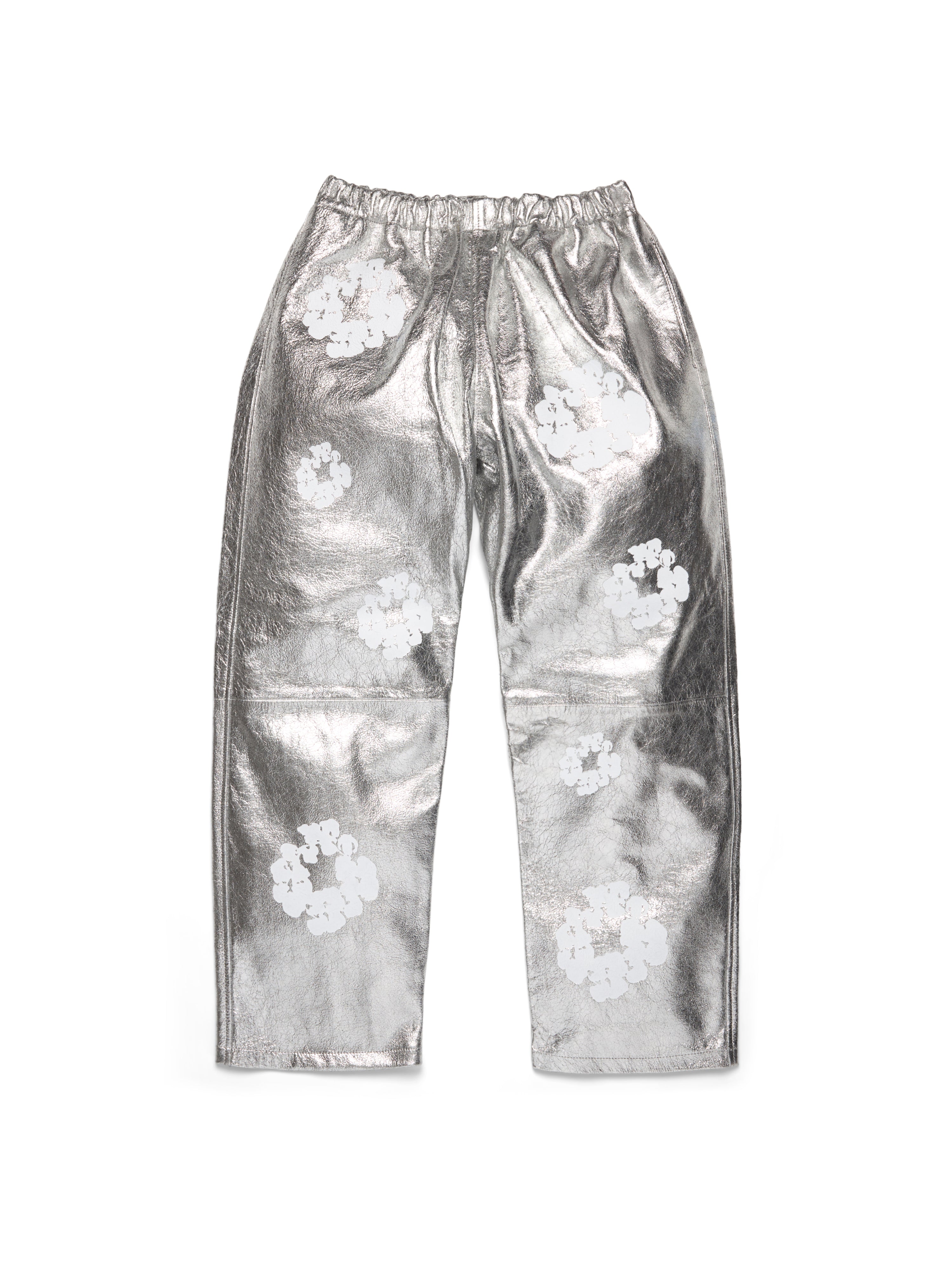 Leather Cotton Wreath Pants Silver – DENIM TEARS