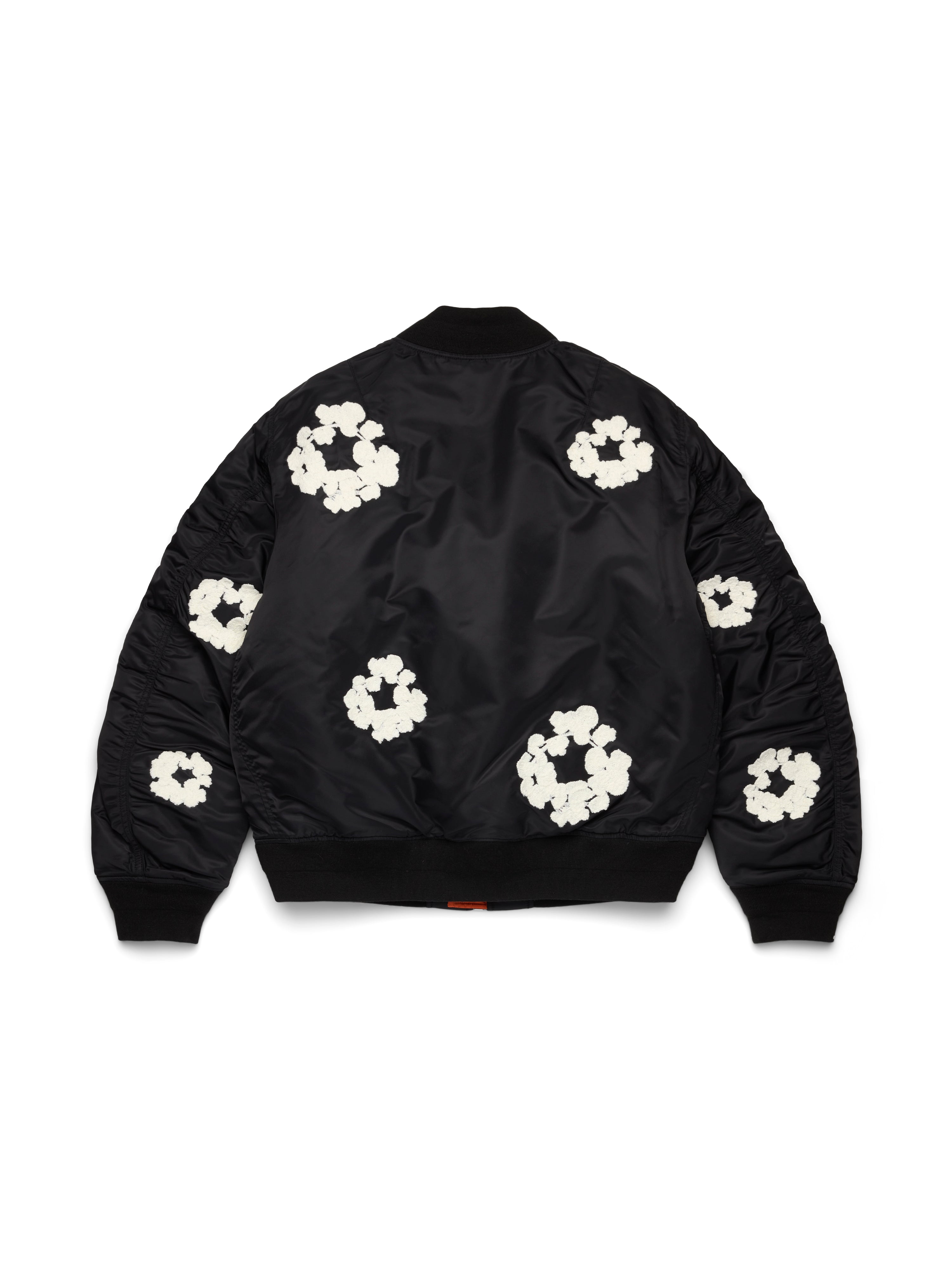 @*1様 DENIM TEARS Cotton Wreath Denim Jac Cotton Wreath MA-1 Bomber Jacket Black – DENIM TEARS