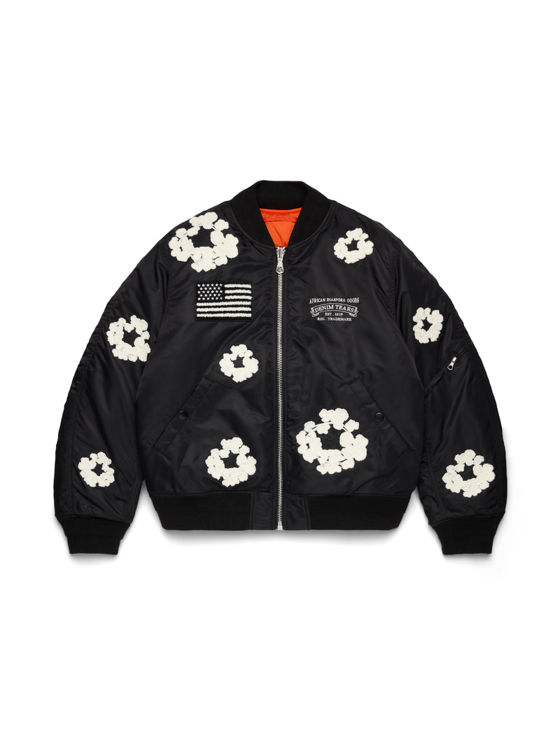 Cotton Wreath MA-1 Bomber Jacket Black