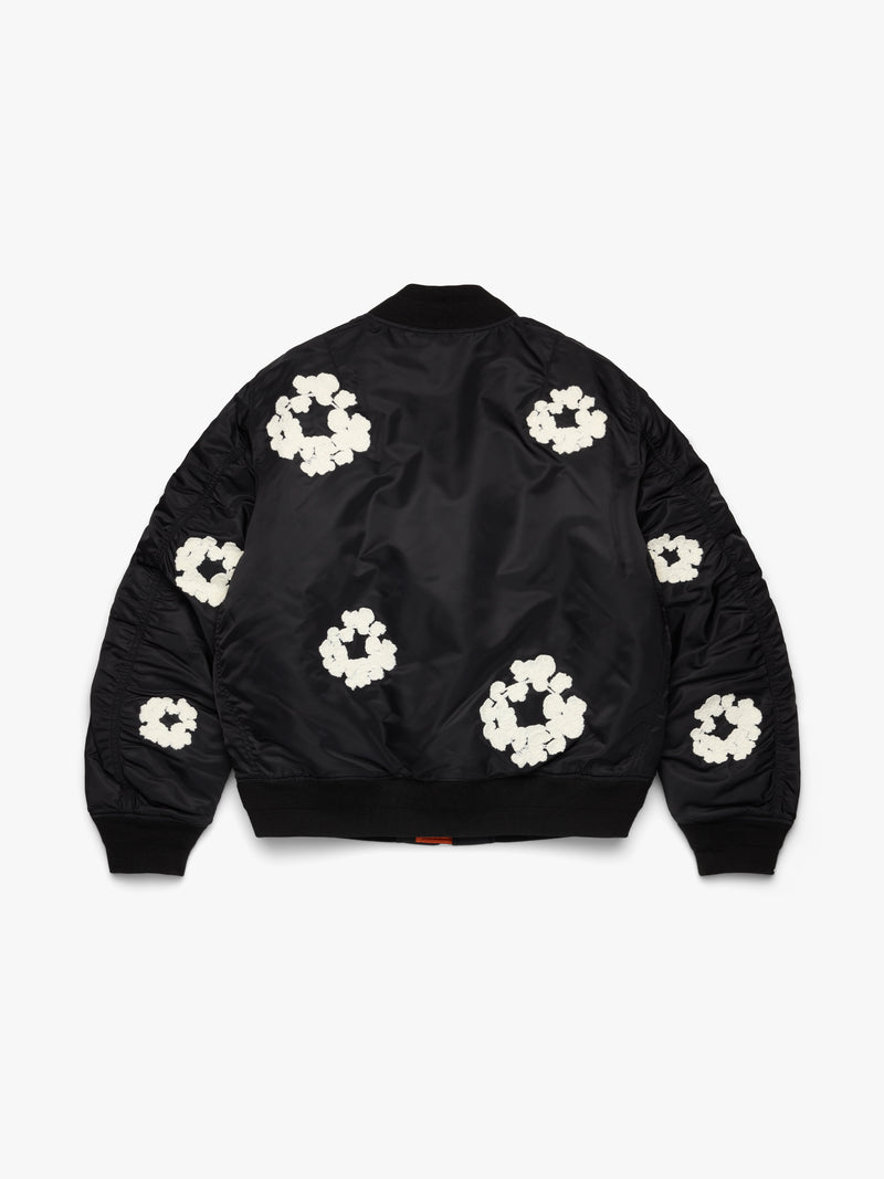 Cotton Wreath MA-1 Bomber Jacket Black