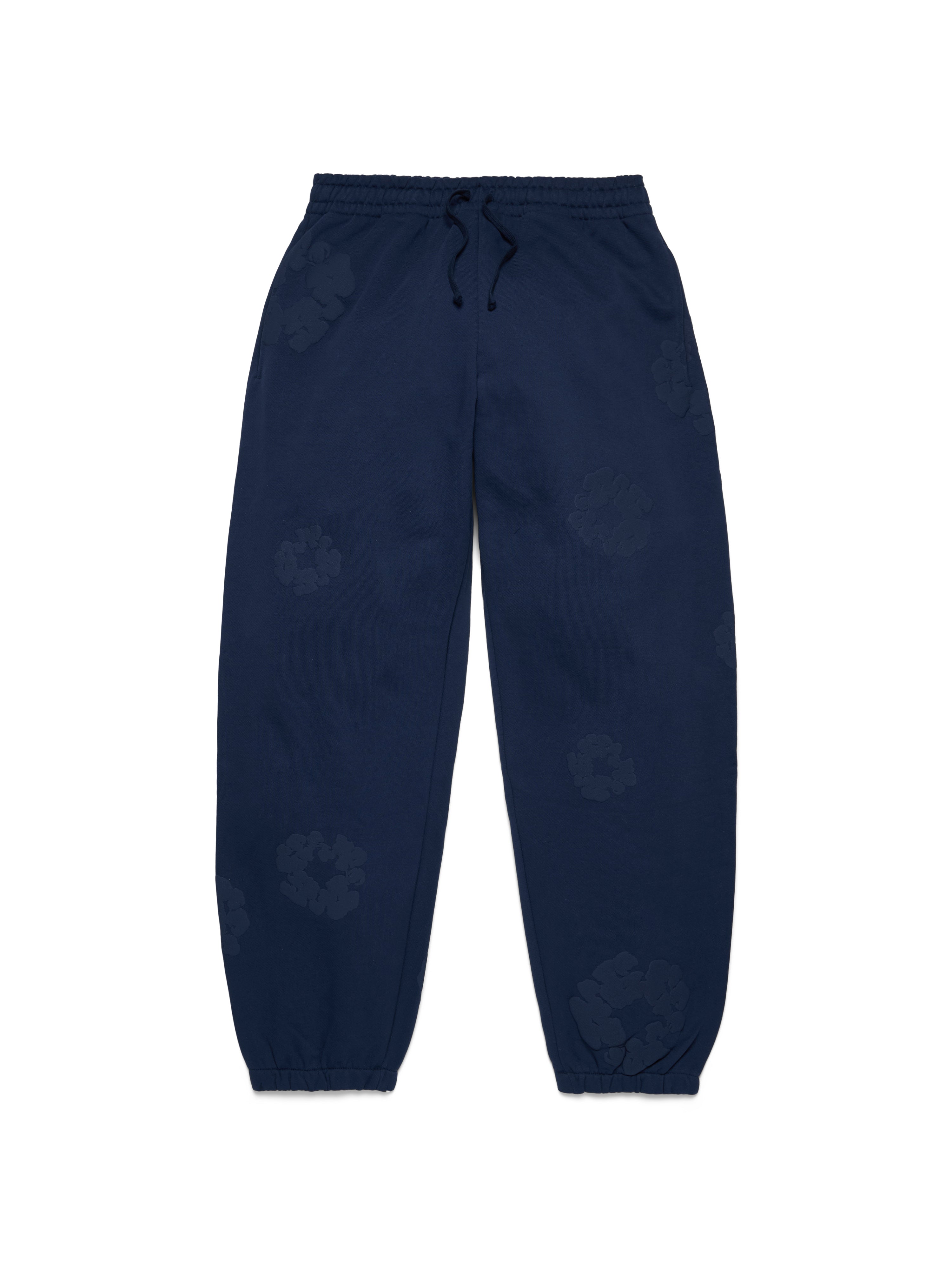 Mono Cotton Wreath Sweatpants Navy – DENIM TEARS