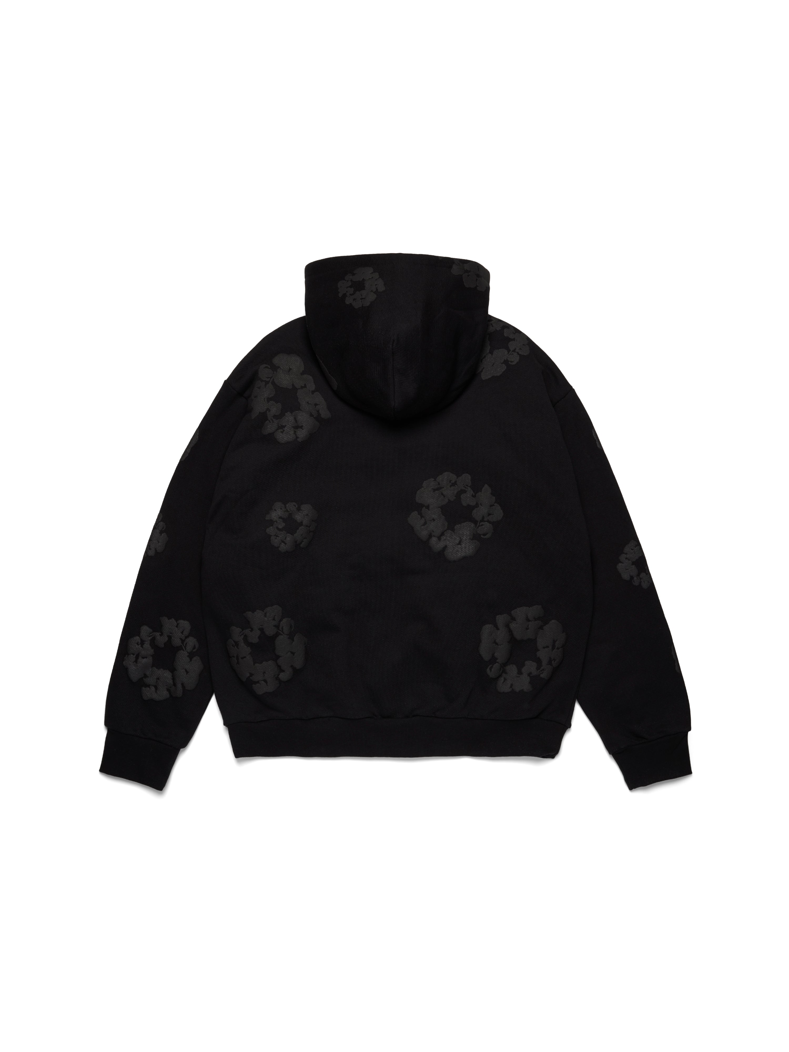 Mono Cotton Wreath Zip Hoodie Black – DENIM TEARS